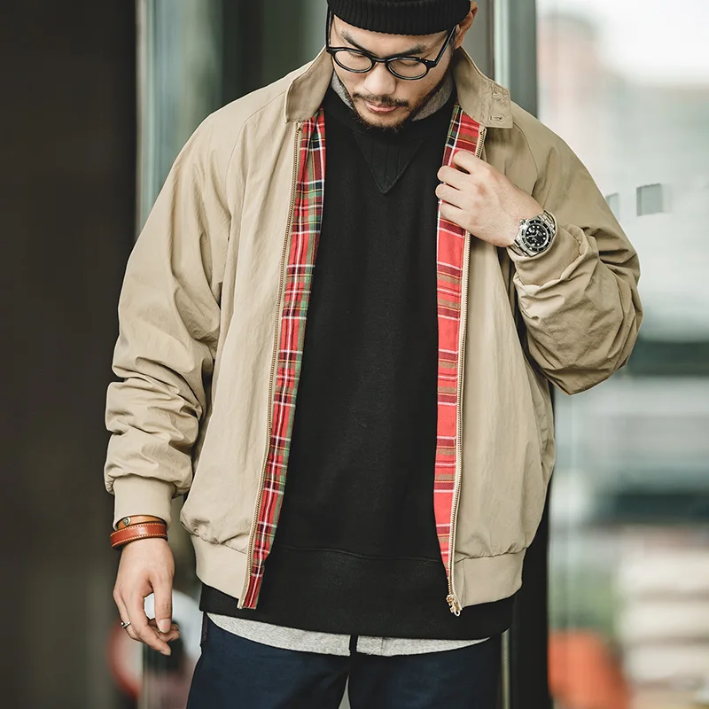 Maden Men's Workwear Jacket Retro G9 Bomber Coat Stand Collar Windproof Casual Warm Outerwear for Spring Autumn Daily Wear - Image 2