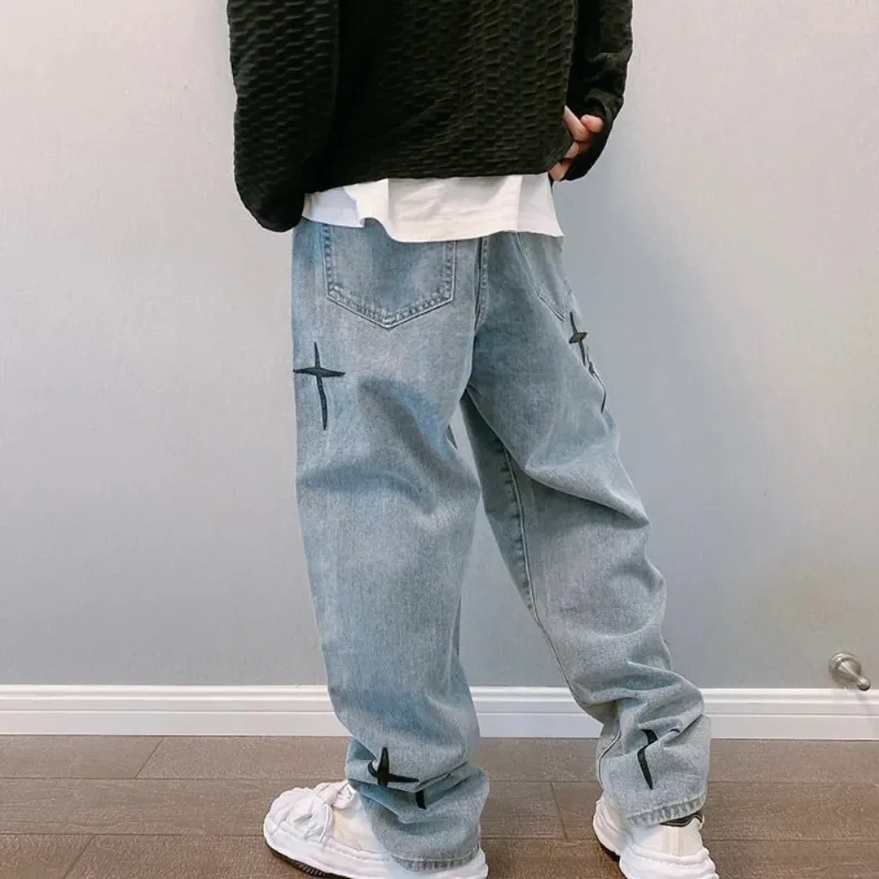 2024 New Embroidery Jeans Men Wide Leg Cargo Pants Streetwear Baggy Men Loose Straight Male Clothing Y2K Jeans Hip Hop Trousers - Image 2