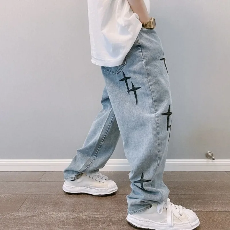 2024 New Embroidery Jeans Men Wide Leg Cargo Pants Streetwear Baggy Men Loose Straight Male Clothing Y2K Jeans Hip Hop Trousers - Image 3