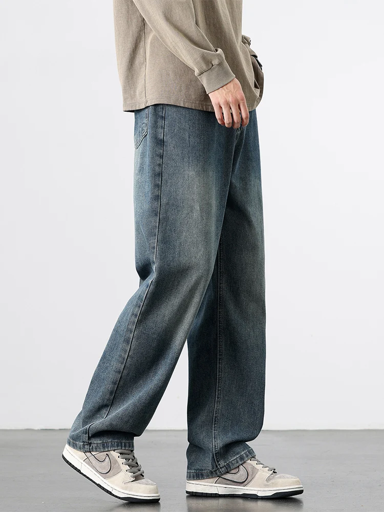 New Men's Vintage Jeans Spring Autumn Casual Straight Trousers Streetwear Korean Fashion Baggy Wide Leg Denim Pants Male - Image 4