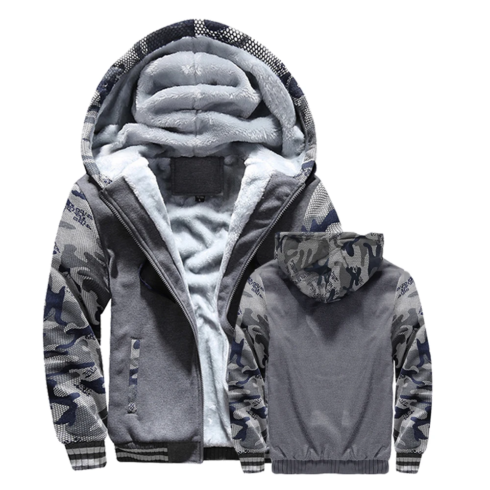 Winter Jacket Men Warm Coat Thick Fleece Male Zipper Hooded Jackets Casual Hooded Sportswear Outerwear Long Sleeves Sports Hoody - Image 6