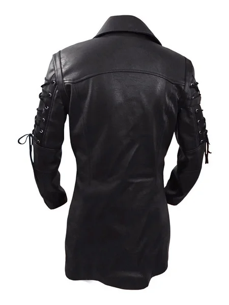 New Steampunk Men's Gothic Trench Coat Leather Jacket Punk Style Biker Jacke Autumn Winter Motocycle Jacket - Image 4