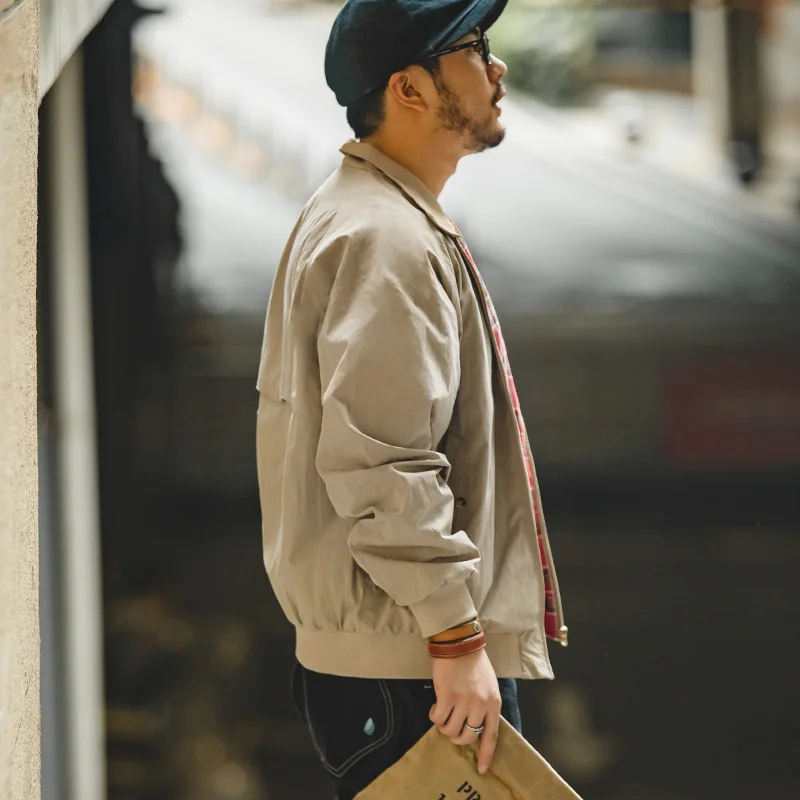 Maden Men's Workwear Jacket Retro G9 Bomber Coat Stand Collar Windproof Casual Warm Outerwear for Spring Autumn Daily Wear - Image 3