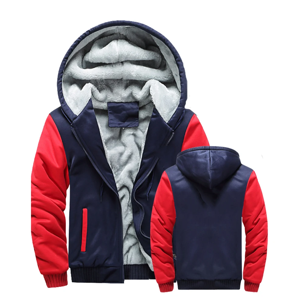 Winter Jacket Men Warm Coat Thick Fleece Male Zipper Hooded Jackets Casual Hooded Sportswear Outerwear Long Sleeves Sports Hoody - Image 4