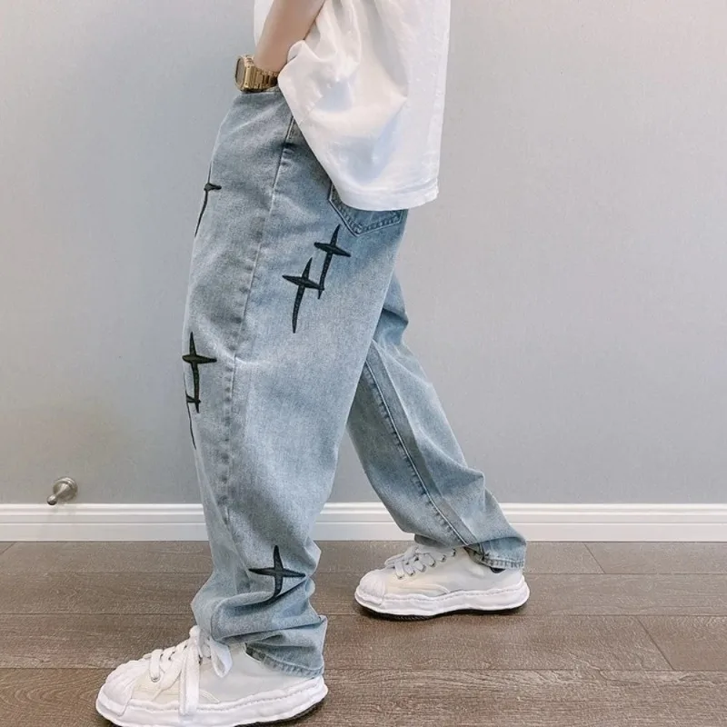 2024 New Embroidery Jeans Men Wide Leg Cargo Pants Streetwear Baggy Men Loose Straight Male Clothing Y2K Jeans Hip Hop Trousers - Image 4
