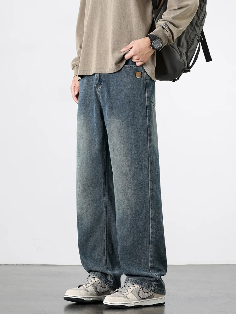 New Men's Vintage Jeans Spring Autumn Casual Straight Trousers Streetwear Korean Fashion Baggy Wide Leg Denim Pants Male - Image 6