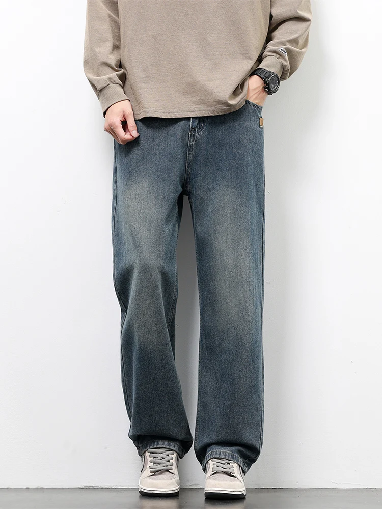 New Men's Vintage Jeans Spring Autumn Casual Straight Trousers Streetwear Korean Fashion Baggy Wide Leg Denim Pants Male - Image 5